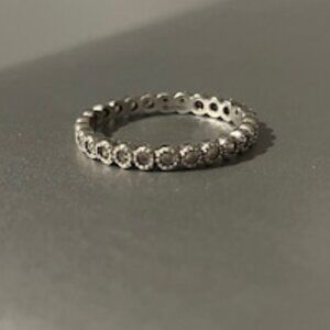 Diamonique sterling silver with cubic zirconia stackable ring sz 10.5